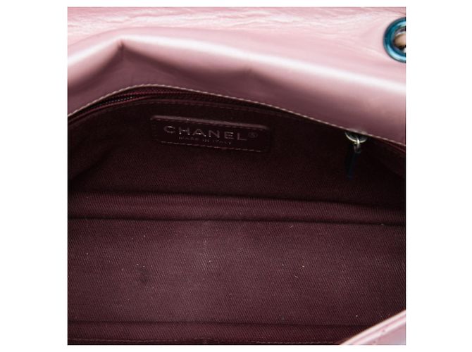 Borsa a tracolla Chanel Medium Quilted Metallic Calfskin Coco Pleats rosa con catena - vista 4
