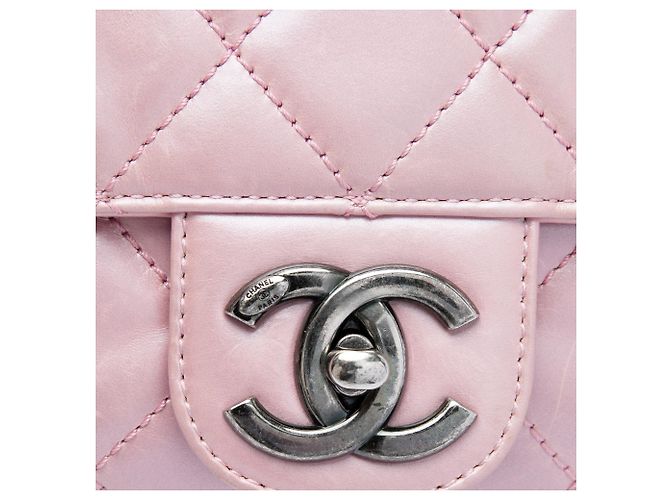Borsa a tracolla Chanel Medium Quilted Metallic Calfskin Coco Pleats rosa con catena - vista 5