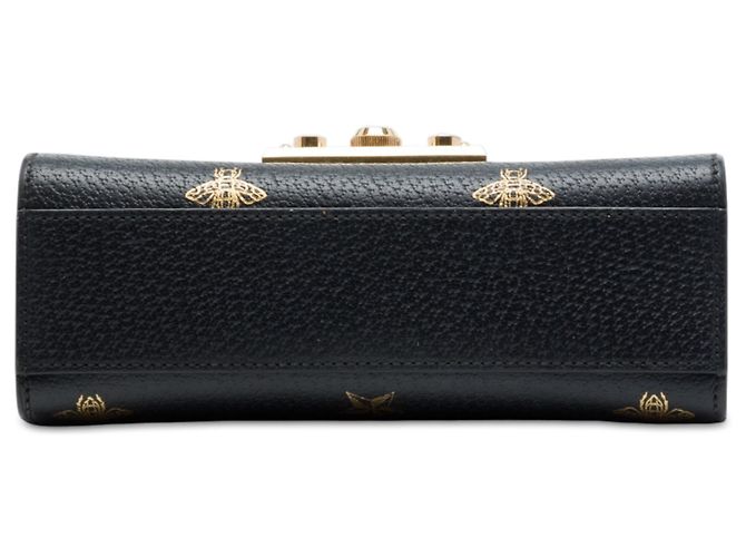 Padlock Borsa a tracolla Gucci Small in pelle di vitello nera con Bee Star e lucchetto Nero - vista 3