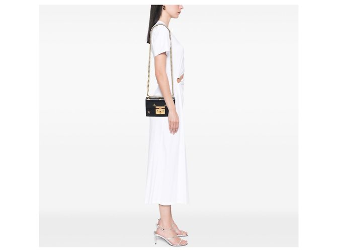 Padlock Borsa a tracolla Gucci Small in pelle di vitello nera con Bee Star e lucchetto Nero - vista 6