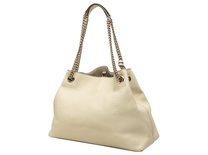 Borsa Tote Soho Chain Gucci Medium in pelle di vitello bianca Bianco - vista 2