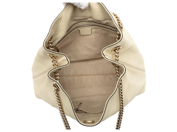Borsa Tote Soho Chain Gucci Medium in pelle di vitello bianca Bianco - vista 4