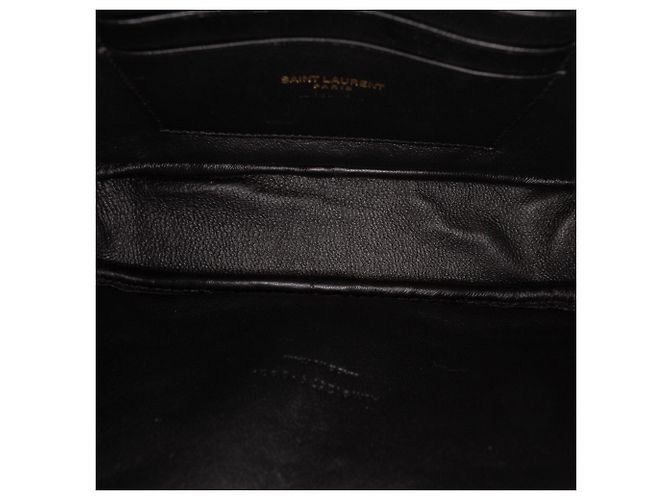 Borsa Lou Camera Mini Grain de Poudre Chevron Monogram Nera Saint Laurent Nero - vista 4