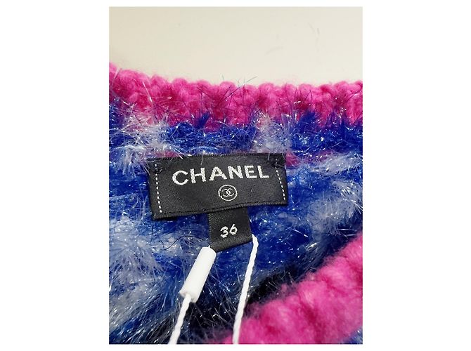Chanel 21K Strickjacke aus Kaschmir Schneeflocken Muster Mehrfarben - Ansicht 2