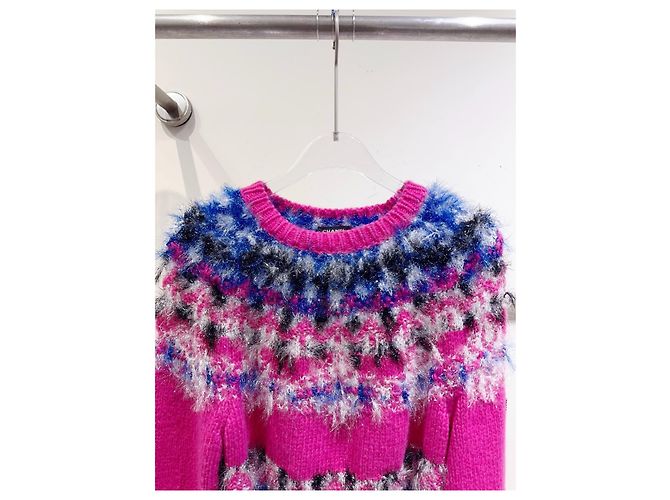 Chanel 21K Strickjacke aus Kaschmir Schneeflocken Muster Mehrfarben - Ansicht 3