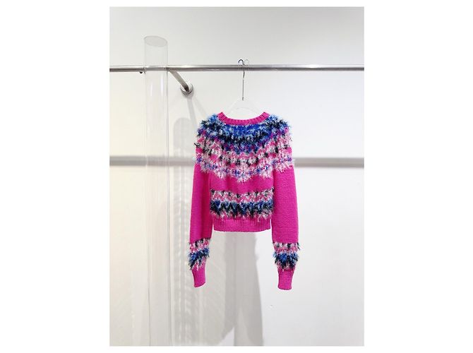 Chanel 21K Strickjacke aus Kaschmir Schneeflocken Muster Mehrfarben - Ansicht 4