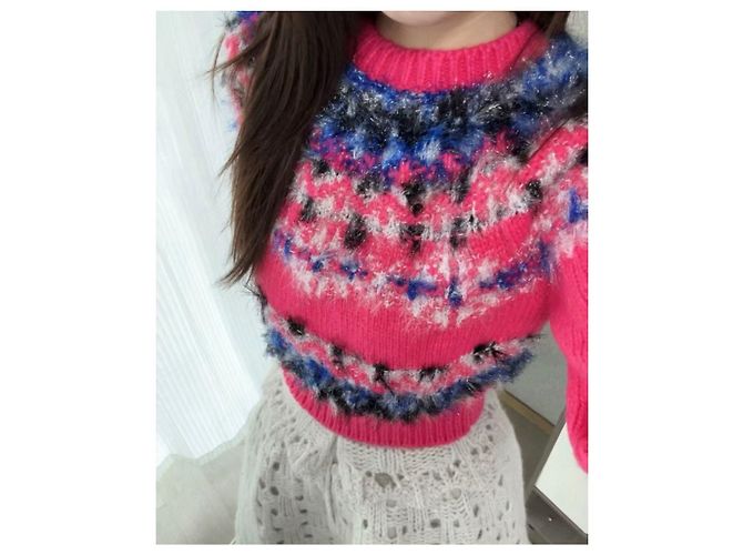 Chanel 21K Strickjacke aus Kaschmir Schneeflocken Muster Mehrfarben - Ansicht 9