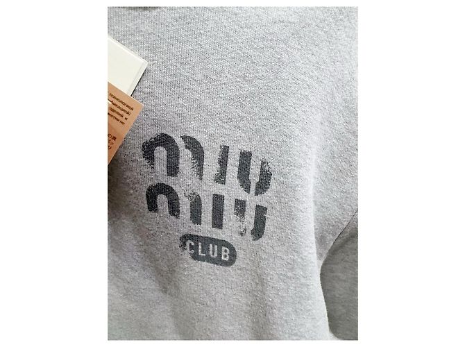 Miu Miu Kapuzenpullover Grau Baumwolle XS Mehrfarben - Ansicht 2