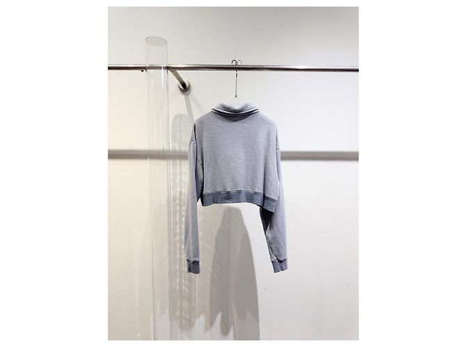 Miu Miu Kapuzenpullover Grau Baumwolle XS Mehrfarben - Ansicht 4