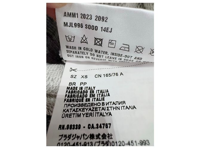 Miu Miu Kapuzenpullover Grau Baumwolle XS Mehrfarben - Ansicht 6