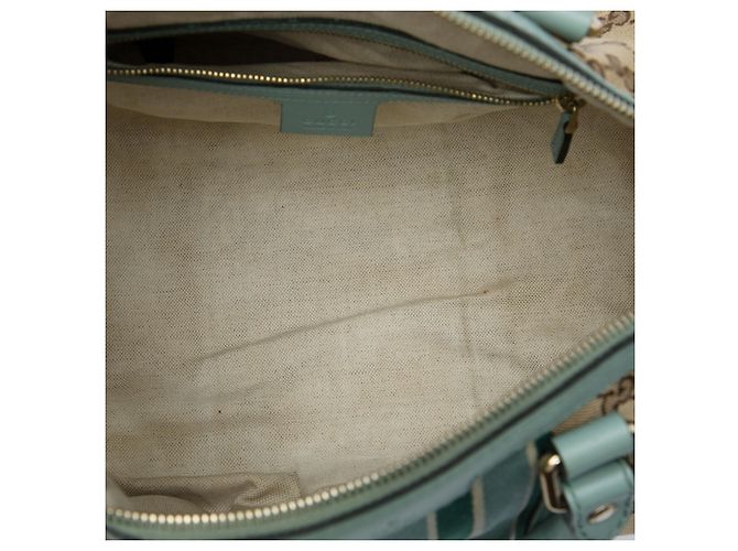 Borsa Boston Satchel Gucci Medium GG Canvas Web Joy Beige - vista 4