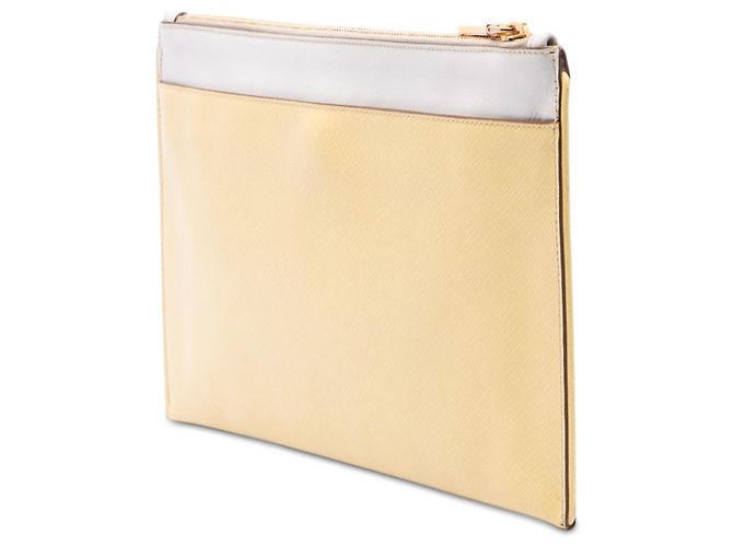 Clutch Prada Bicolor Saffiano Lux Gialla Giallo - vista 2