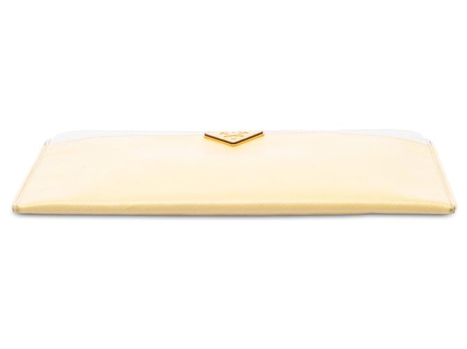 Clutch Prada Bicolor Saffiano Lux Gialla Giallo - vista 3