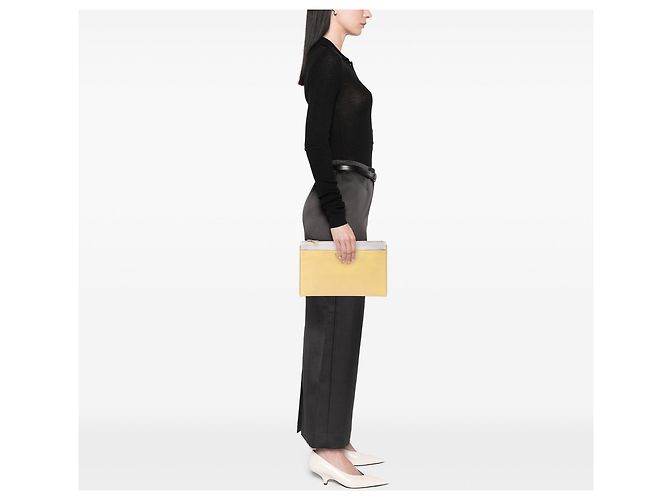 Clutch Prada Bicolor Saffiano Lux Gialla Giallo - vista 6