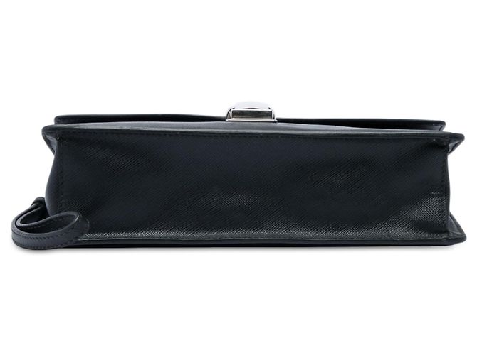 Clutch Prada Bicolor Saffiano Black con chiusura push lock Nero - vista 3
