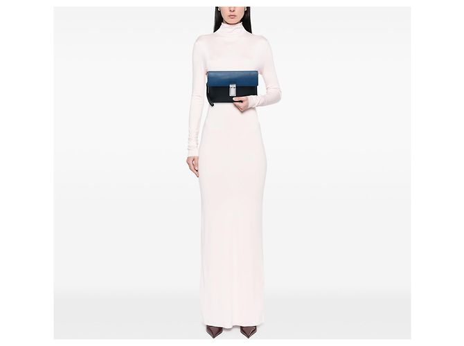 Clutch Prada Bicolor Saffiano Black con chiusura push lock Nero - vista 5