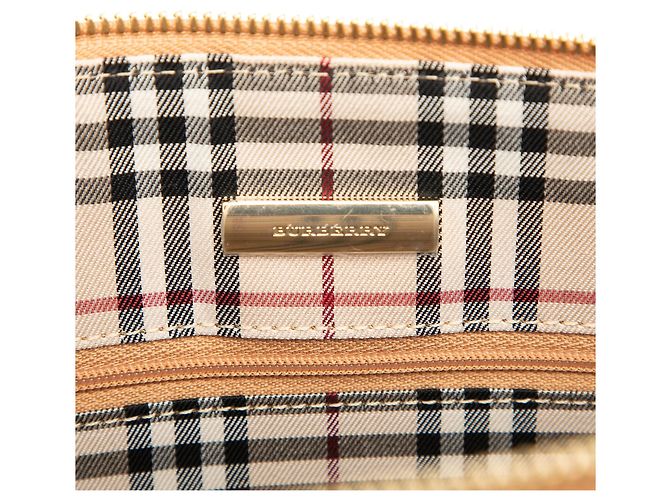 Borsa a tracolla Burberry in pelle beige - vista 5