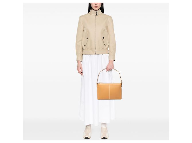 Borsa a tracolla Burberry in pelle beige - vista 6