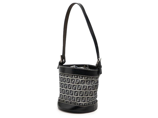 Borsa secchiello Fendi Zucchino Canvas nera Nero - vista 2