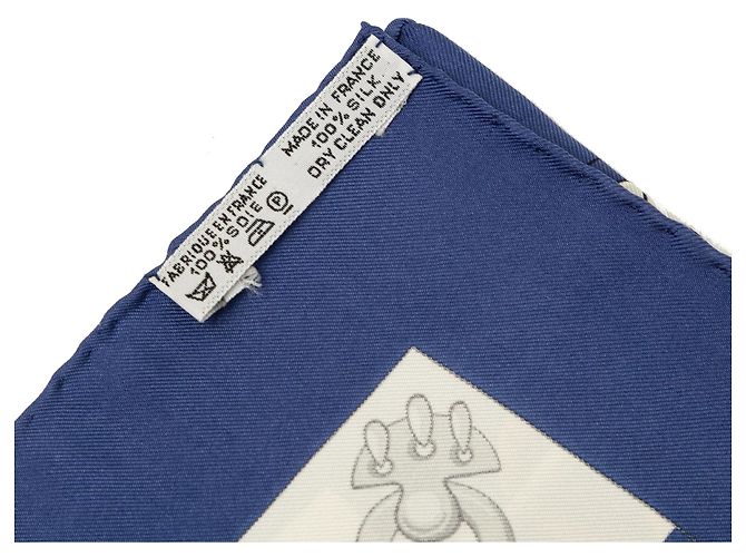 Foulard di seta Hermès Cliquetis Blu 90 - vista 4