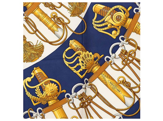 Foulard di seta Hermès Cliquetis Blu 90 - vista 5
