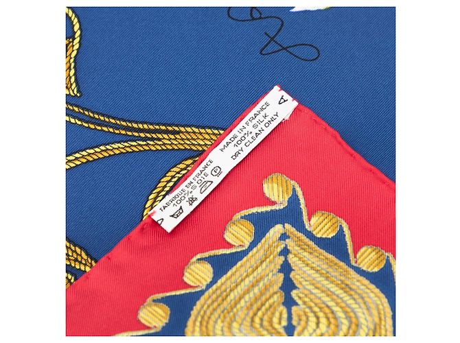 Foulard in seta Hermès Arabesques Blu 90 Scarves - vista 5