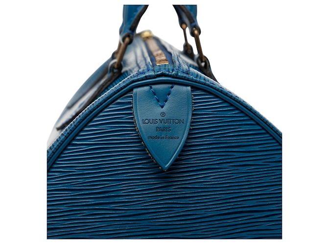 Borsa Boston Louis Vuitton Epi Speedy 35 Blu - vista 5