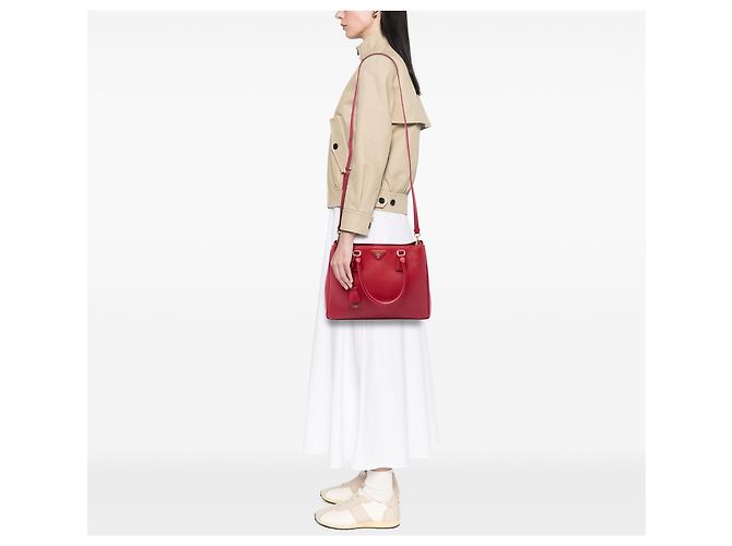 Borsa Prada Galleria Medium Saffiano Lux Rossa Rosso - vista 6
