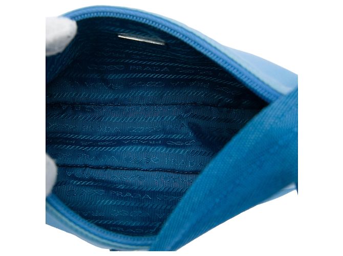 Borsa a spalla Prada Mini Tessuto Re Edition 2000 Blu - vista 4