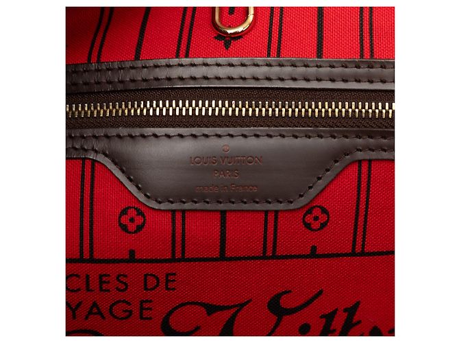 Borsa Tote Louis Vuitton Damier Ebene Neverfull GM Marrone - vista 5