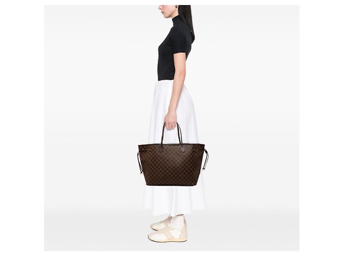 Borsa Tote Louis Vuitton Damier Ebene Neverfull GM Marrone - vista 6