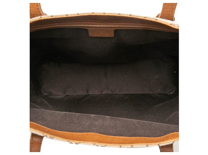 Borsa Tote Gucci GG Canvas Bamboo beige - vista 4