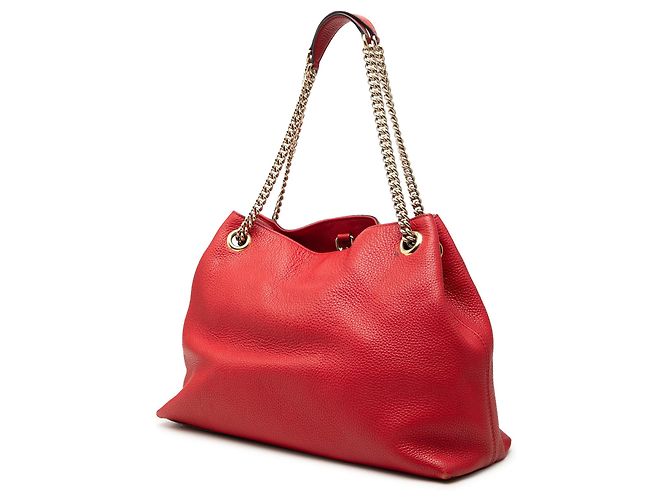 Borsa Tote Soho Chain Gucci Medium in pelle di vitello rossa Rosso - vista 2