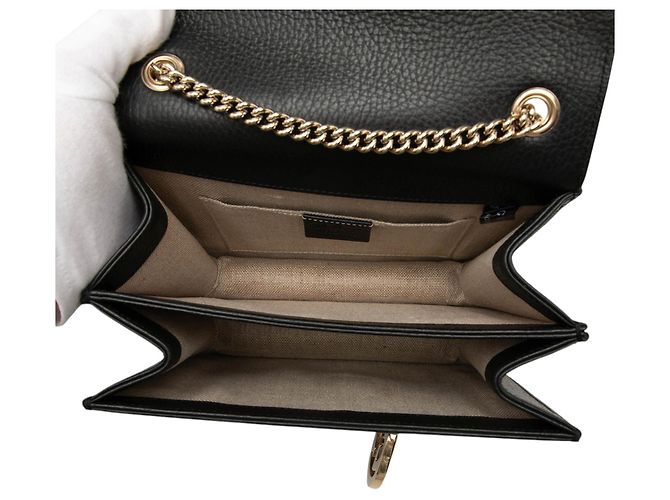 Borsa a tracolla Gucci Small Dollar Calfskin Interlocking G nera Nero - vista 4