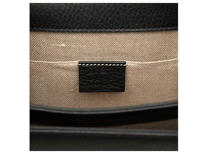 Borsa a tracolla Gucci Small Dollar Calfskin Interlocking G nera Nero - vista 5