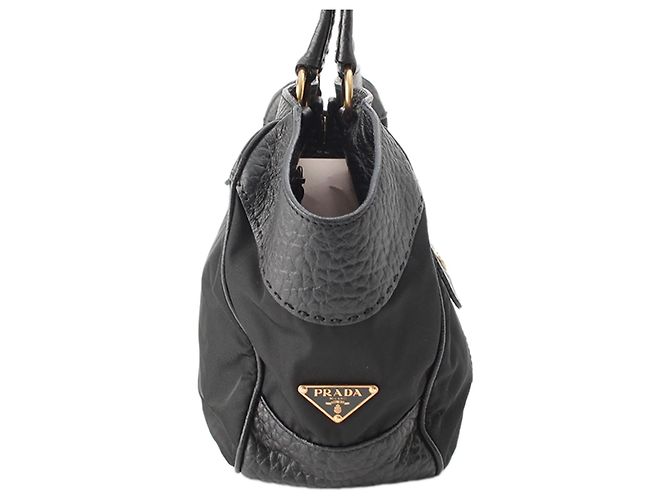 Borsa a tracolla Prada Berlino in Tessuto con bordi, Nera Nero - vista 3