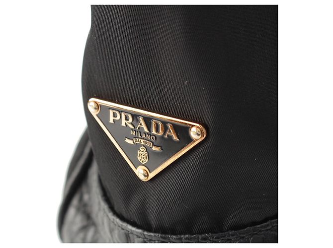 Borsa a tracolla Prada Berlino in Tessuto con bordi, Nera Nero - vista 9