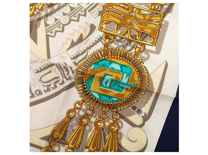 Hermès Mexique Seidentuch Blau 90 - Ansicht 3