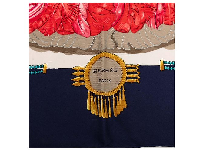 Hermès Mexique Seidentuch Blau 90 - Ansicht 4