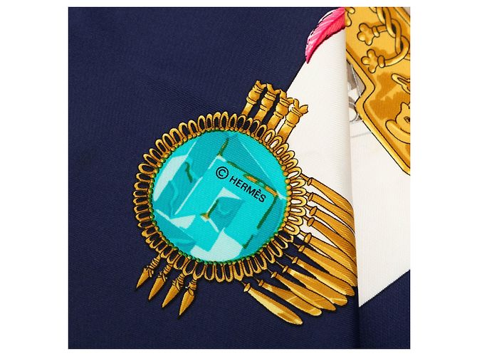 Hermès Mexique Seidentuch Blau 90 - Ansicht 5