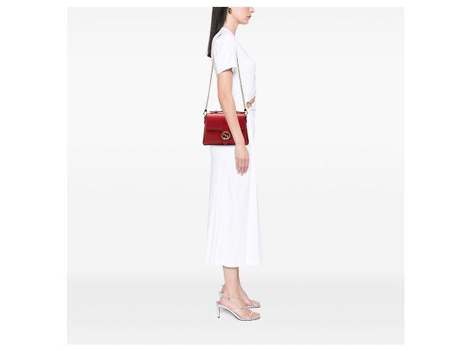 Borsa Gucci Small Dollar Calf Interlocking G rossa Rosso - vista 7