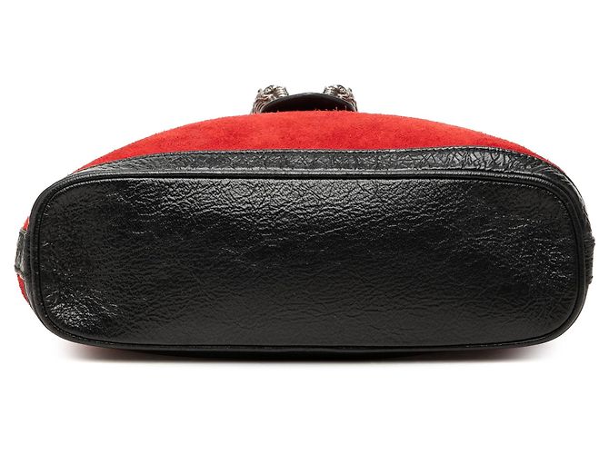 Borsa a secchiello Dionysus Gucci in camoscio rosso - vista 3