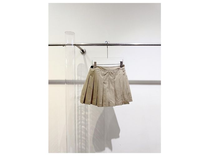 Falda plisada Dior de lana beige talla 36 Multicolor - vista 3