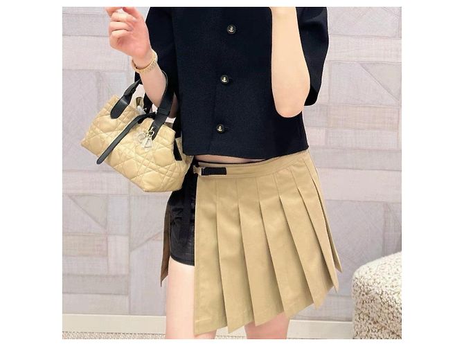 Falda plisada Dior de lana beige talla 36 Multicolor - vista 8