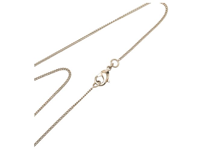Collana con pendente a fiore Chanel CC placcata in oro e smalto D'oro - vista 5