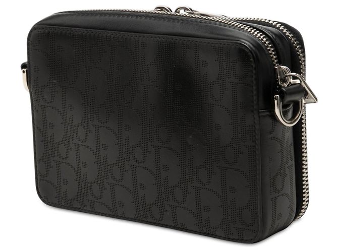 Borsa a tracolla Galaxy in vitello traforato Dior Oblique nera con tracolla Nero - vista 2