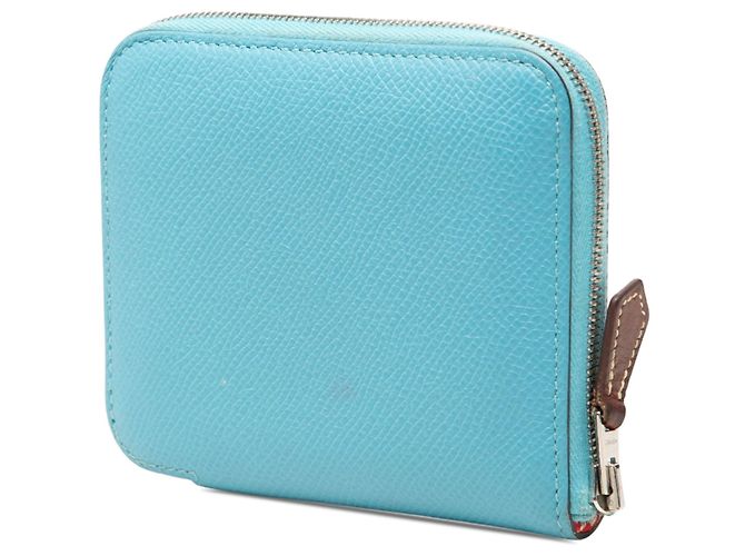 Blue Hermès Epsom Azap Silk in Compact Wallet Small Wallets Blau - Ansicht 2