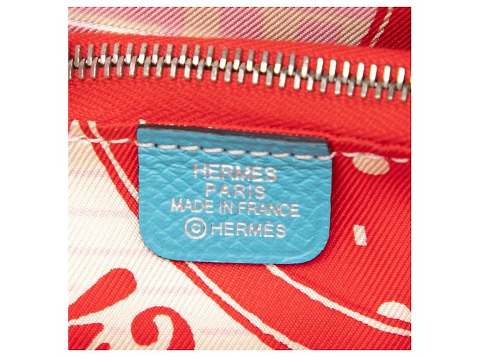 Blue Hermès Epsom Azap Silk in Compact Wallet Small Wallets Blau - Ansicht 6