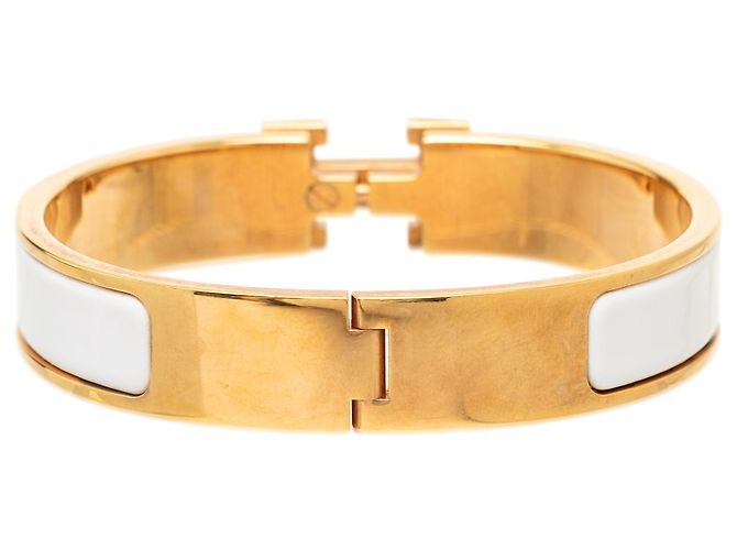 Bracciale Clic H PM stretto in smalto dorato Hermès D'oro - vista 3