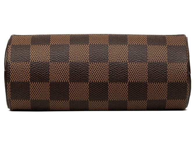 Borsa a mano Louis Vuitton Damier Ebene Papillon Pochette Marrone - vista 3